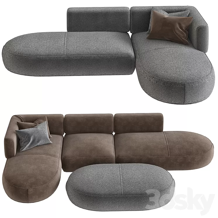 Bowy Sofa by Patricia Urquiola for Cassina 3D Model Bowy Sofa by Patricia Urquiola for Cassina 3D Model