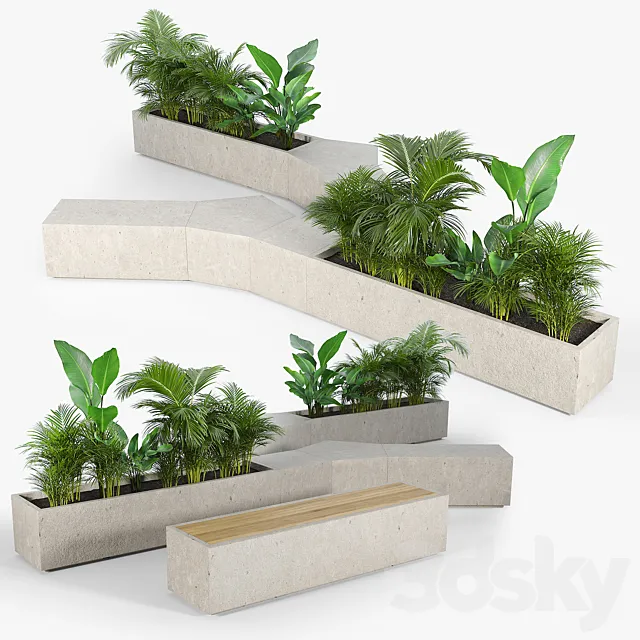 BOX PLANTER Tropics 3DModel BOX PLANTER Tropics 3DModel