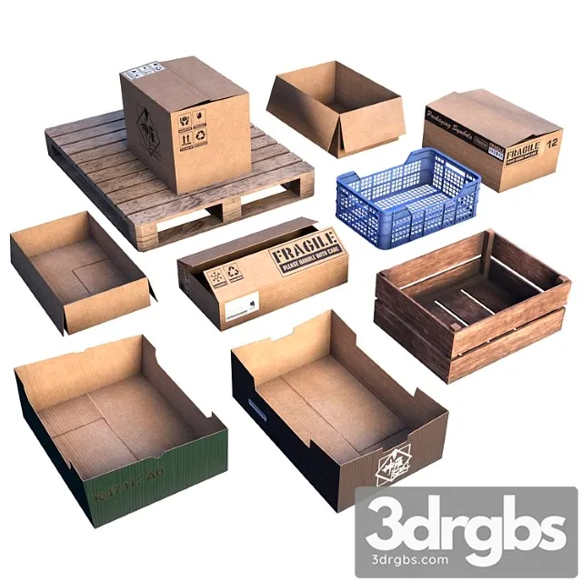 Box set low poly 3D Model Download