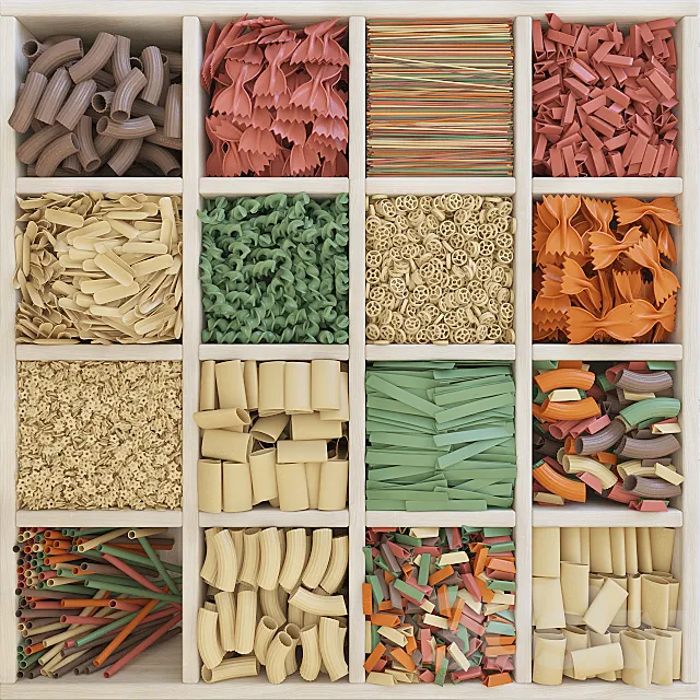 Box with pasta 3D Model