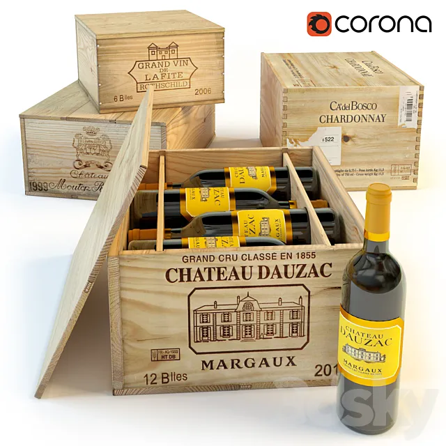 Boxes for wine 3D Model
