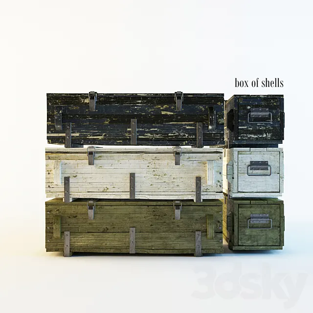 Boxes of shells 3DModel Boxes of shells 3DModel