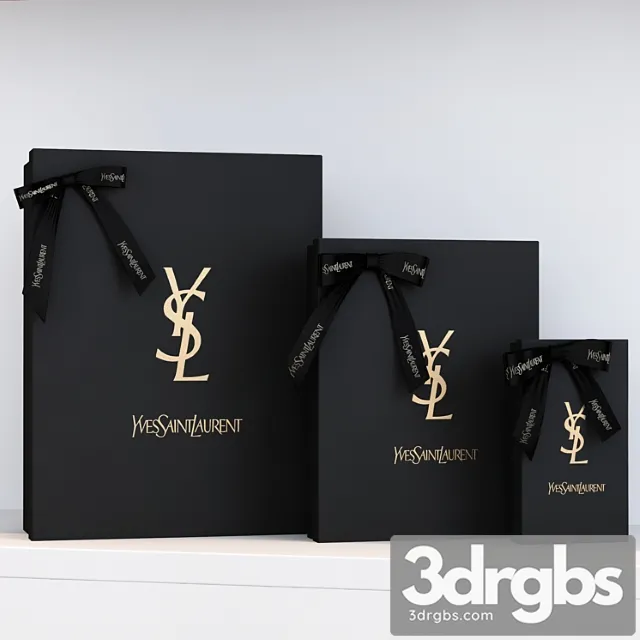 Boxes of yves saint laurent 3D Model Download