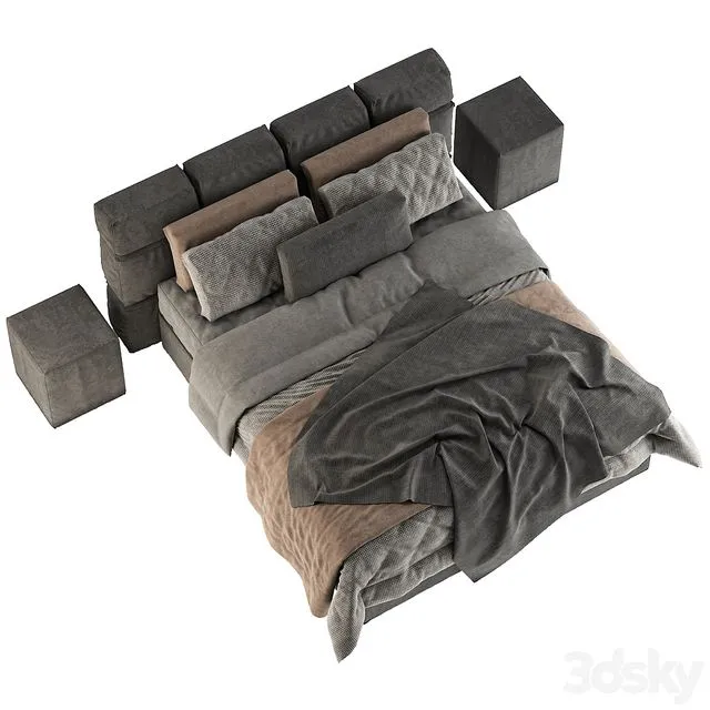 Boxspring Vera Cruz Bed 3D Model Boxspring Vera Cruz Bed 3D Model