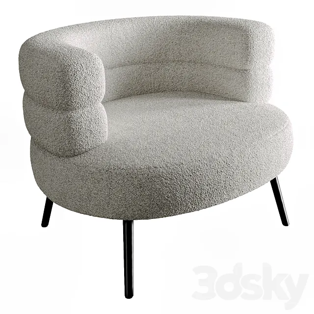Boyle White Boucle Armchair 3D Model Boyle White Boucle Armchair 3D Model