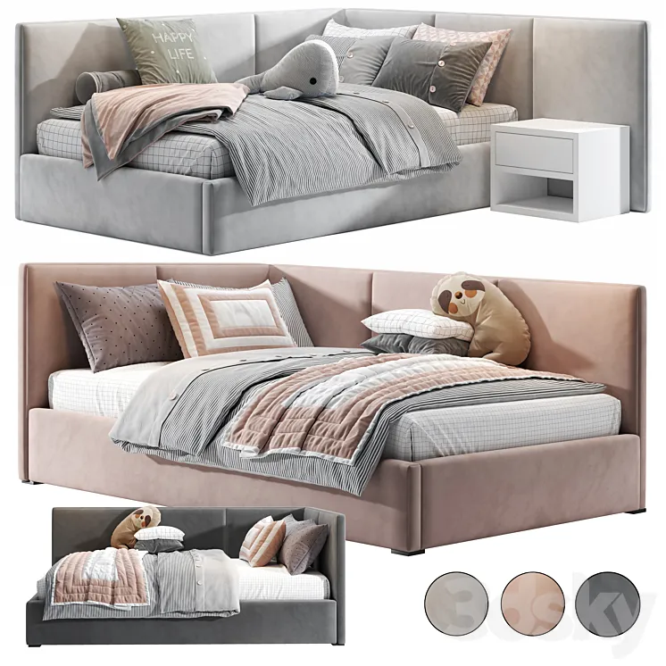 BR Corner Bed 3D Model Free Download