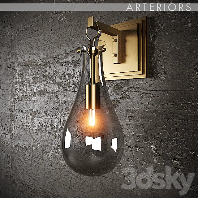 Bra Arteriors Sabine Sconce antique Brass 3DModel Bra Arteriors Sabine Sconce antique Brass 3DModel