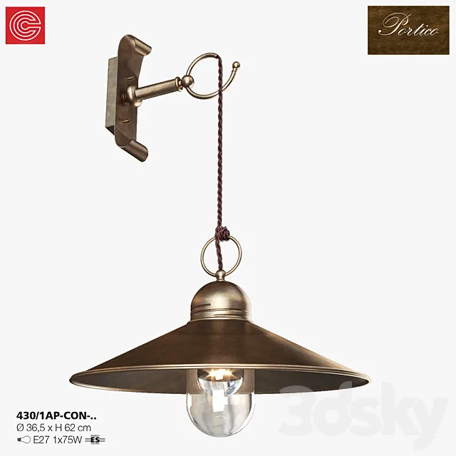 Bra Cremasco illuminazione. Portico art.430 3DModel Bra Cremasco illuminazione. Portico art.430 3DModel