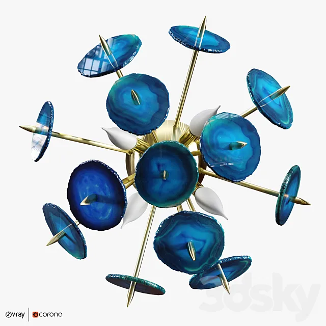 Bra Emporium Agate Burst Sconce Brass 3D Model Bra Emporium Agate Burst Sconce Brass 3D Model