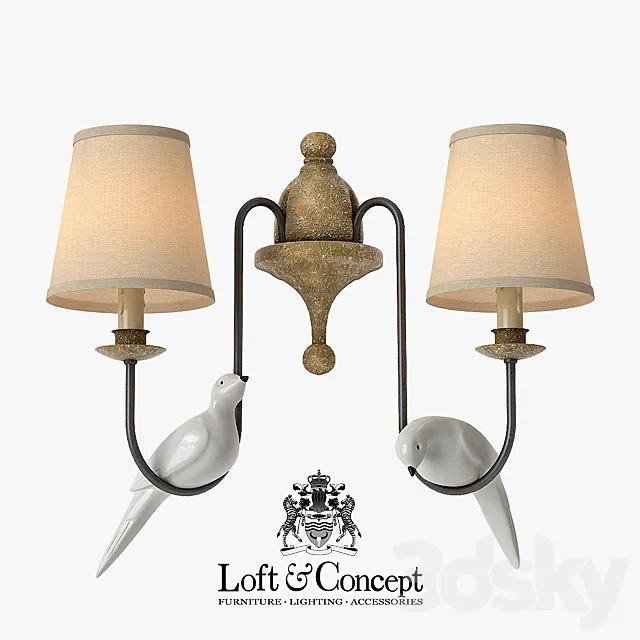 Bra Norman Bird Wall Lamp double 3DModel