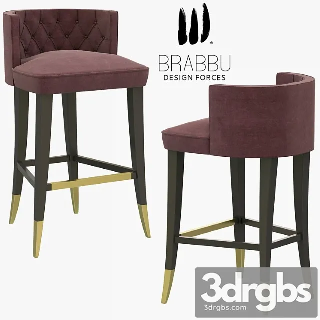 Brabbu bourbon counter stool 2 3D Model Download
