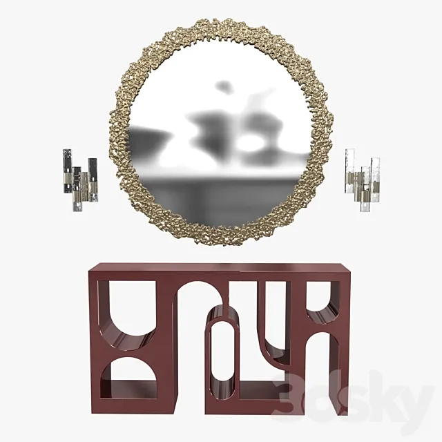 Brabbu cay mirror. colosseum console and ombak wall light 3DModel Brabbu cay mirror. colosseum console and ombak wall light 3DModel