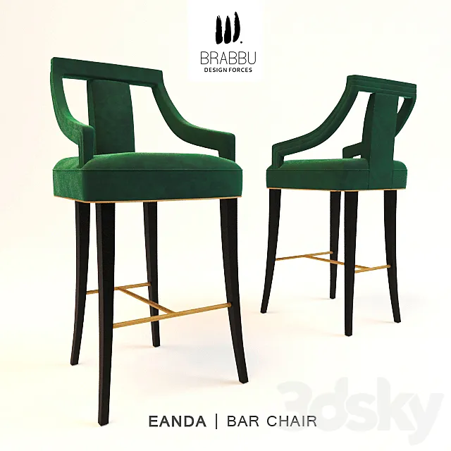 BRABBU | Eanda bar chair 3D Model BRABBU | Eanda bar chair 3D Model