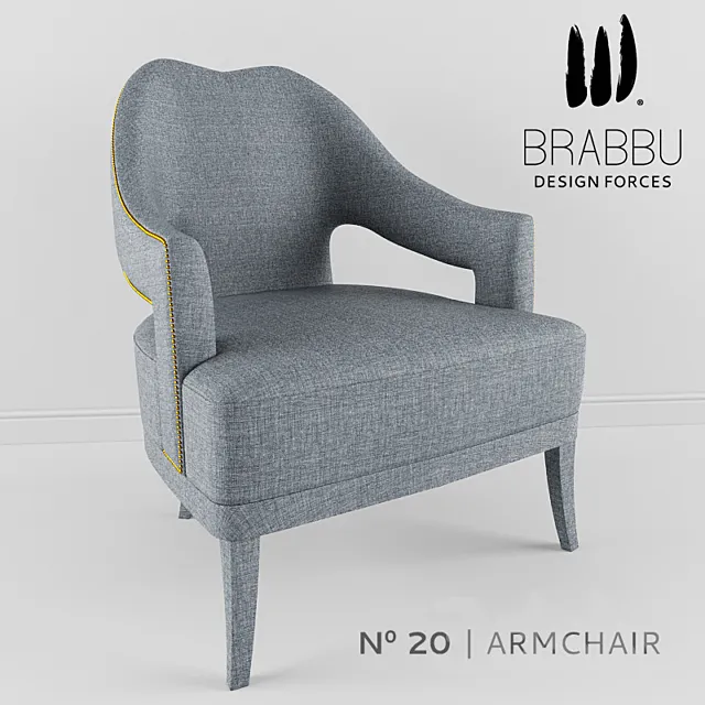 Brabbu – number 20 Armchair 3D Model Brabbu – number 20 Armchair 3D Model