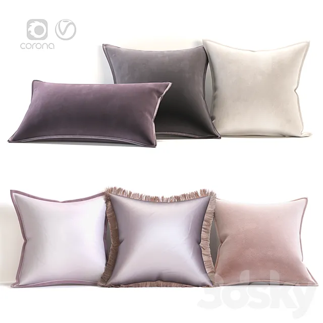 Brabbu pillows set 3D Model Brabbu pillows set 3D Model