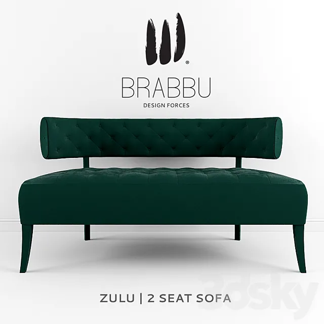 Brabbu – Zulu 2 Seat Sofa 3D Model