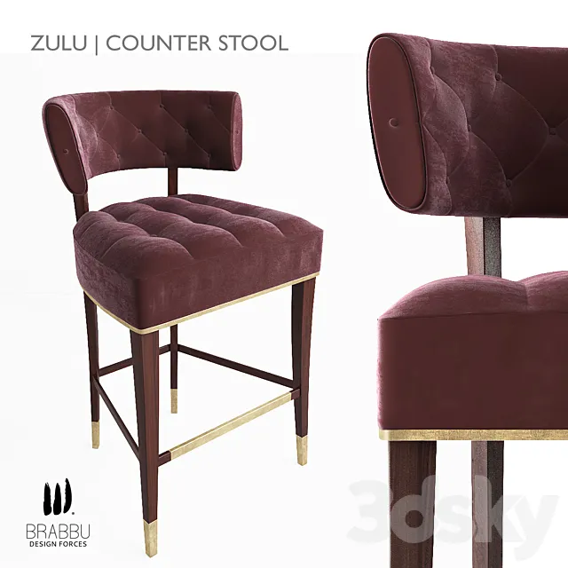 Brabbu – Zulu Counter Stool 3D Model