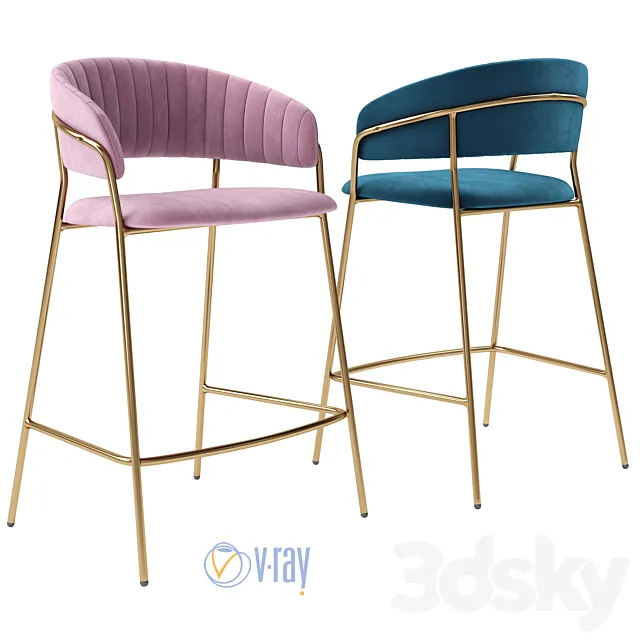 Bradex Home. Bar stool Turin. WINNIE Benjara 3D Model Bradex Home. Bar stool Turin. WINNIE Benjara 3D Model