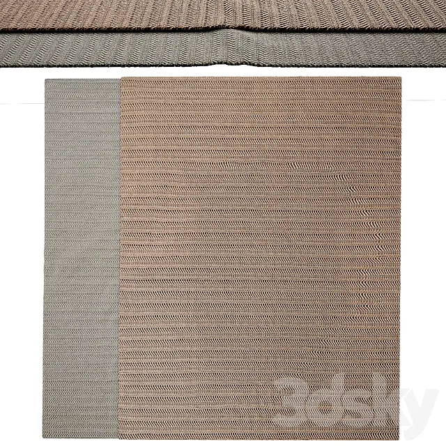 Braided Herringbone Outdoor Rug 3DModel