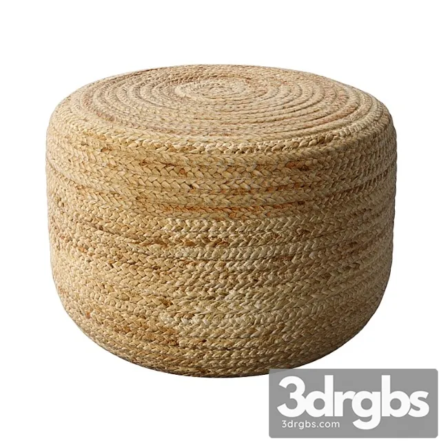 Braided jute pouf 2 3D Model Download