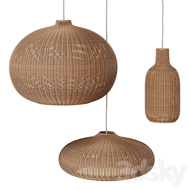 Braided lampshade by Fermliving 3D Model Braided lampshade by Fermliving 3D Model
