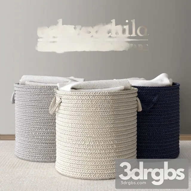Braided Wool Hamper 3D Model Download