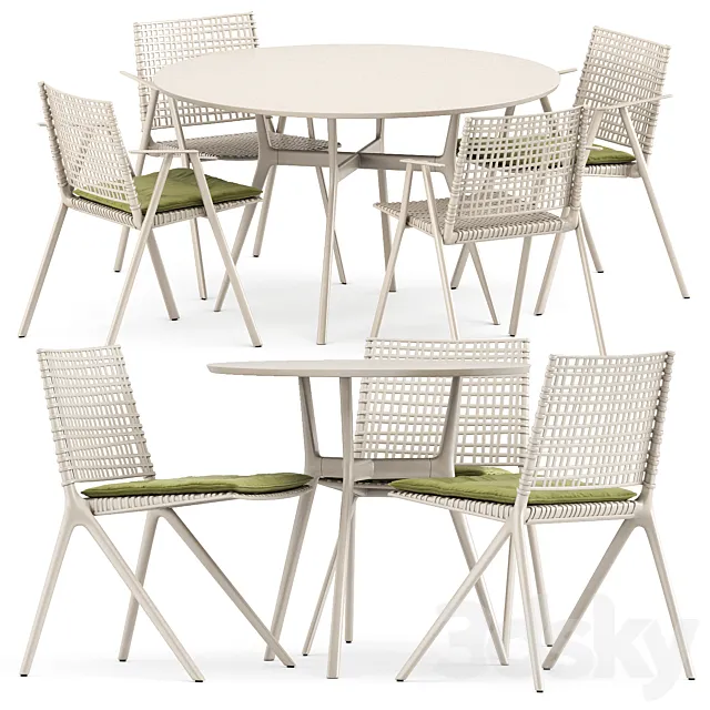 BRANCH ARMCHAIR and CHAIR and BRANCH TABLE by TRIBU 3D Model