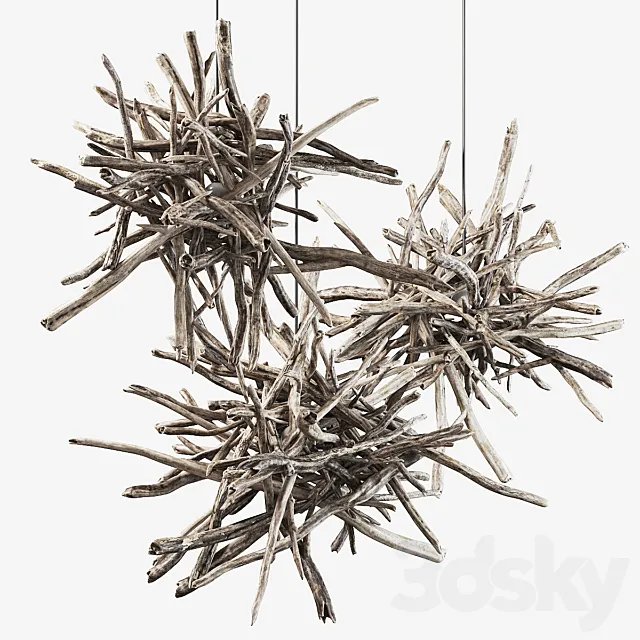 Branch decor lamp n1 _ Lamps from branches 3D Model