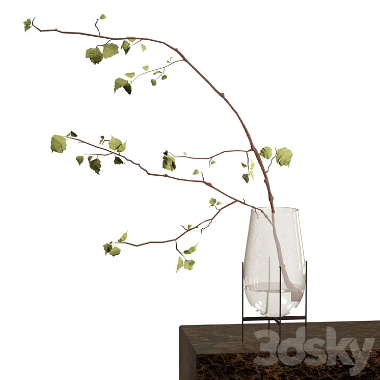 Branch in a vase 3D Model Free Download Branch in a vase 3D Model Free Download
