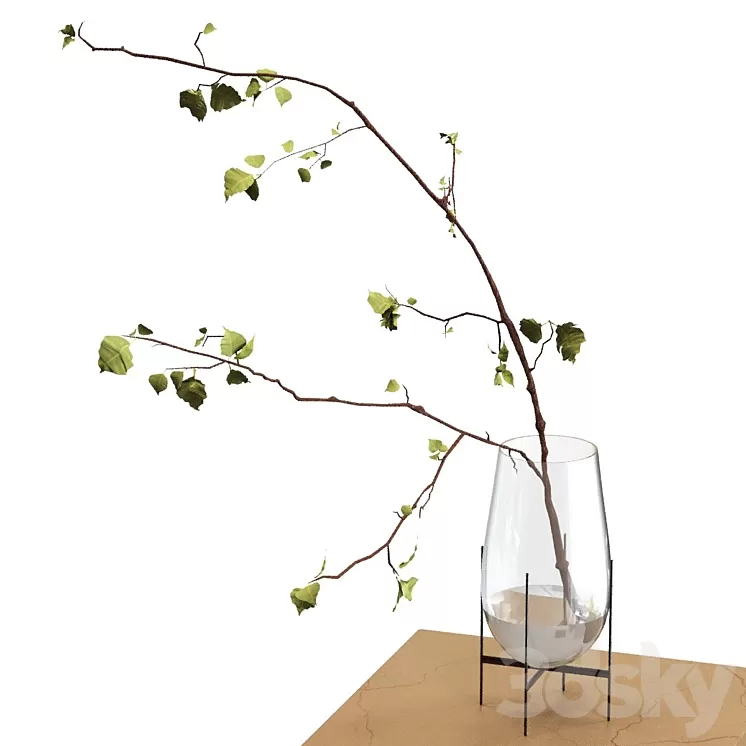branch in a vase 3D Model Free Download