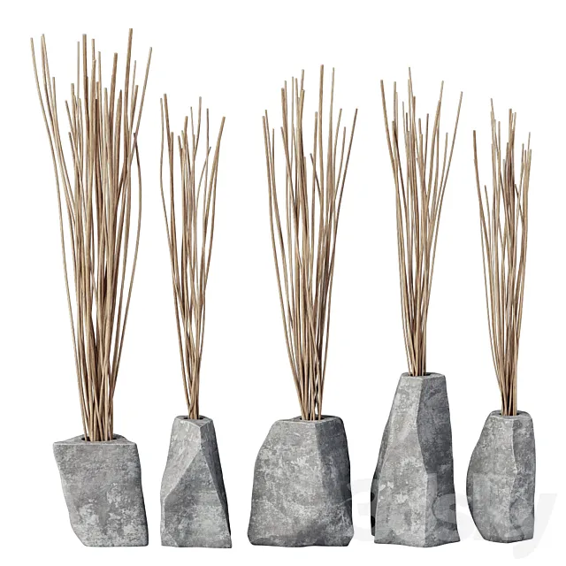 Branch stone rock vase decor n3 _ Branches in stone rock vases decor No. 3 3D Model Branch stone rock vase decor n3 _ Branches in stone rock vases decor No. 3 3D Model