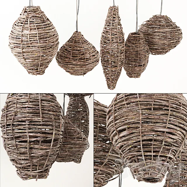 Branch Vespiary decor lamp n1 _ Branch hive lights 3D Model Branch Vespiary decor lamp n1 _ Branch hive lights 3D Model