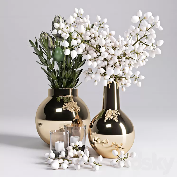 Branches in a Vase 3D Model