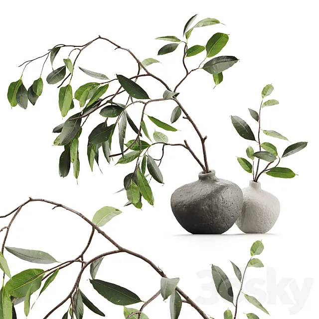 Branches in vases 3D Model Branches in vases 3D Model