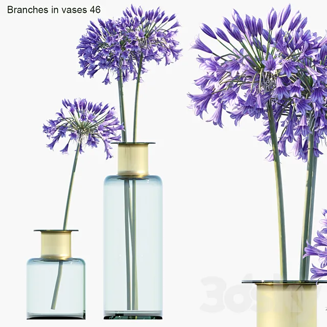 Branches in vases 46: Agapanthus 3D Model Branches in vases 46: Agapanthus 3D Model
