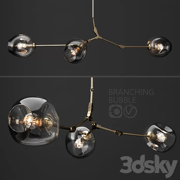 Branching bubble 3 lamps 3D Model Branching bubble 3 lamps 3D Model