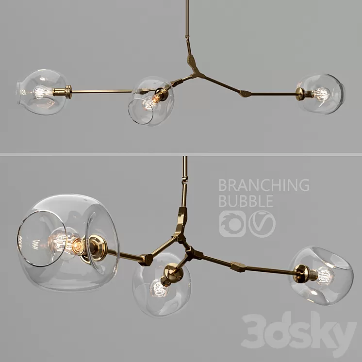 Branching bubble 3 lamps 3D Model Branching bubble 3 lamps 3D Model