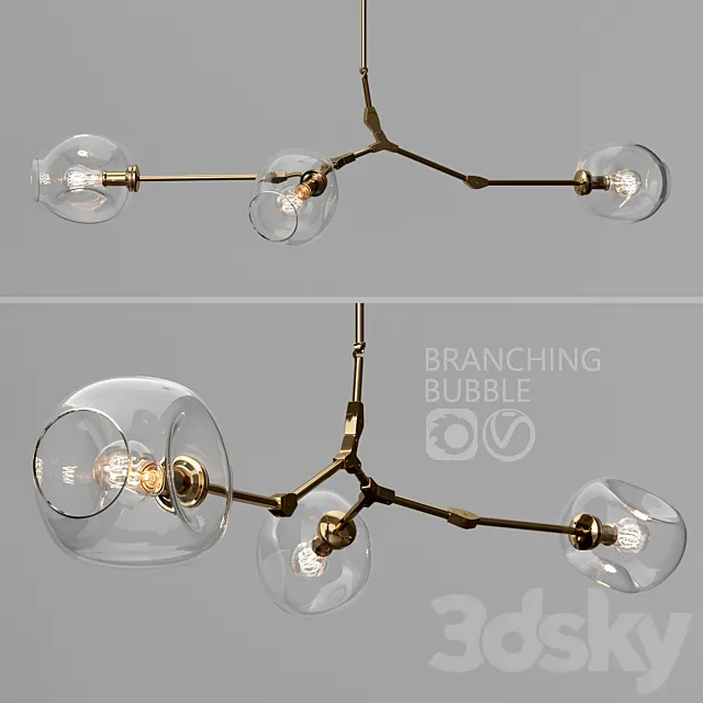 Branching bubble 3 lamps 3DModel