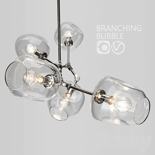 Branching bubble 5 lamps 3D Model Branching bubble 5 lamps 3D Model