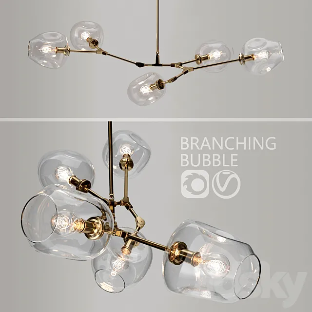 Branching bubble 5 lamps  3D Model