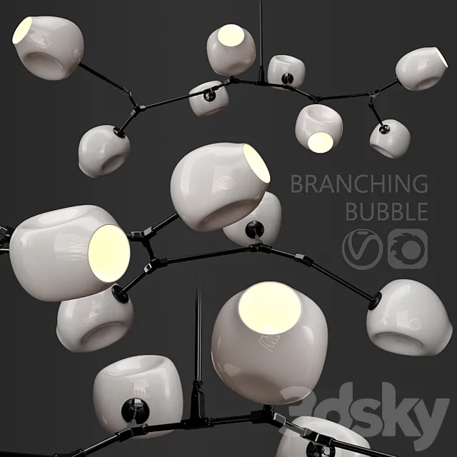 Branching bubble 8 lamps 3D Model