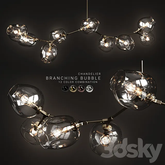 Branching bubble 9 lamps 2 3D Model Branching bubble 9 lamps 2 3D Model
