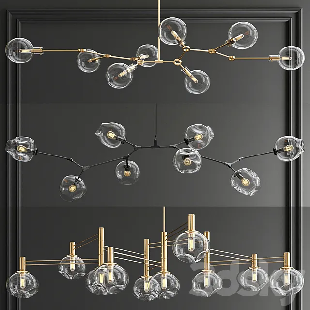 Branching Bubble Collection – 3 type 3D Model