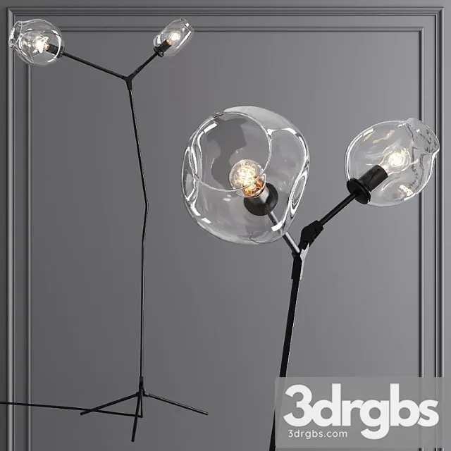 Branching bubble floor light oil-rubbed bronze and clear glass 3D Model Download
