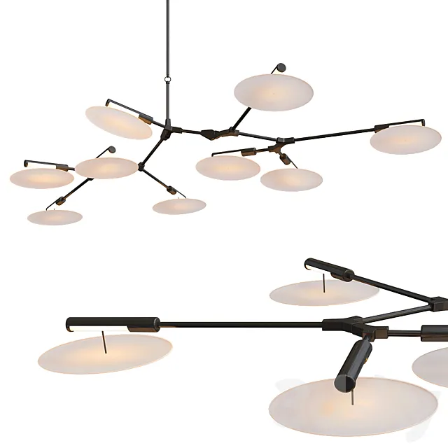 Branching Discs – Black Chandelier_2 3DModel