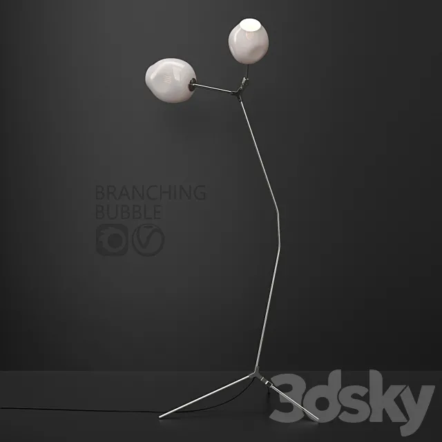 Branching Floor Lamp 3D Model