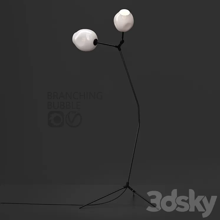 Branching Floor Lamp 3D Model Branching Floor Lamp 3D Model