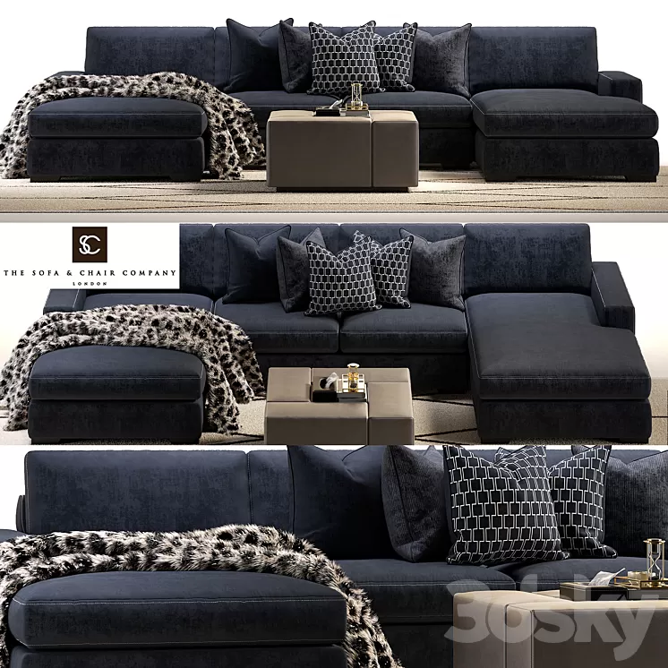 Brancusi corner sofa and Matisse ottoman 3D Model Brancusi corner sofa and Matisse ottoman 3D Model