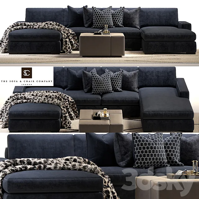 Brancusi corner sofa and Matisse ottoman 3DModel Brancusi corner sofa and Matisse ottoman 3DModel