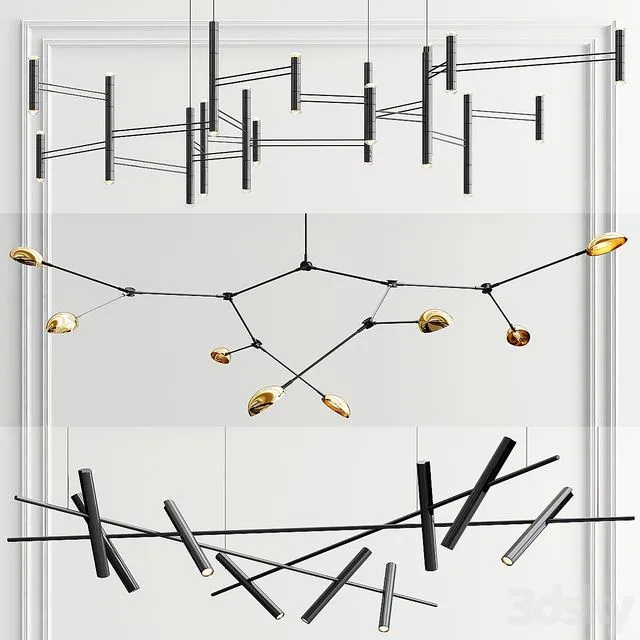 Brand Chandelier Collection – 3 type 3D Model